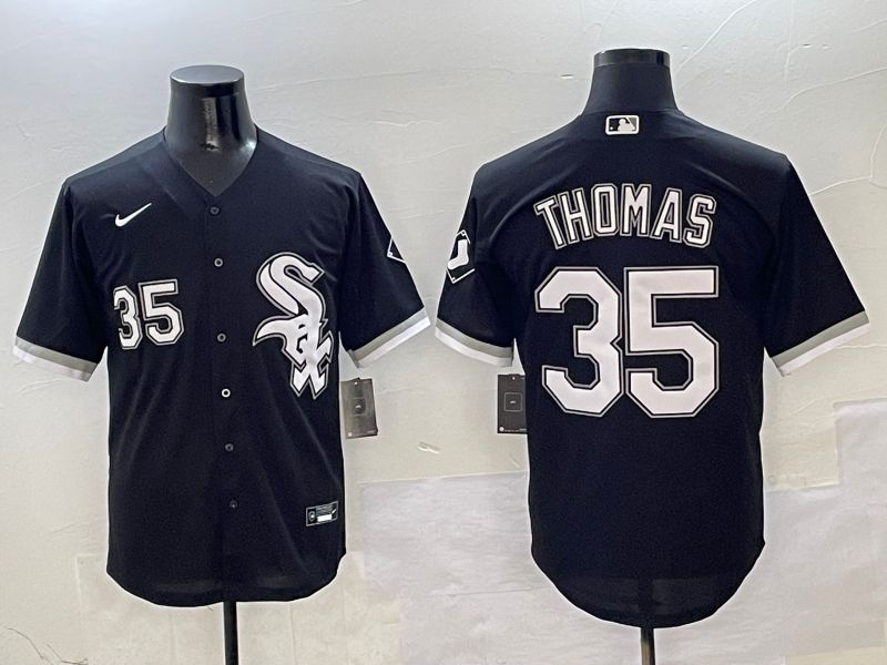 Men Chicago White Sox #35 Thomas Black Game 2025 Nike MLB Jersey style 1->chicago white sox->MLB Jersey